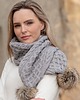 czapki damskie Zestaw CZAPKA  + SZALIK Z pomponami 100% wełna Merino - UNISEX 1