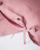 poduszki gładkie Lniana Poszewka Troczki DUSTY PINK 3