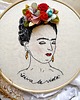 Ozdoby na ścianę Obrazek Frida Kahlo  ręcznie haftowana dekoracja ścienna 1