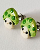 kolczyki z masy plastycznej Zielone Kolczyki Grzybki Muchomory 1
