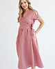 sukienki midi damskie Lniana Sukienka JASMINE DUSTY PINK 2