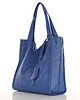 torby na ramię Modna torebka damska skórzany shopper bag - MARCO MAZZINI niebieska 5