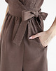 sukienki midi damskie Lniana Sukienka JASMINE DARK CHOCOLATE 5