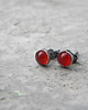 kolczyki wire wrapping 6mm karneol - sztyfty 1