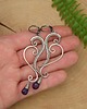 kolczyki wire wrapping Długie kolczyki z ametystami wire wrapping ametyst 2