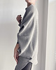 bluza bez kaptura damska Bluza oversize długi Nietoperz jasnoszary melanż pikowany 4
