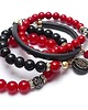 bransoletki z kamieni naturalnych Red and grey /23-01-23/ - set 1