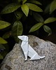 broszki Broszka Porcelanowa Origami Pies Siedzący Biały 2