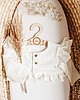 szatki, ubranie na chrzest Komplet sukienka bolerko opaska muślin koronka boho na chrzest koronka 4