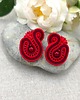 kolczyki soutache Mila kolczyki sztyfty sutasz czerwone z perłą Preciosa małe 2