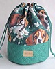 kosmetyczki Kosmetyczka worek duży "beagle i kwiatki" 2