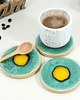 podkładki do kuchni Ceramiczne podkładki pod kubek - pawie oko 1