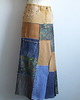 spódnice maxi Długa patchworkowa spódnica kolorowy denim r.38 1