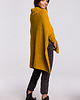 swetry damskie  Sweter ponczo z golfem - miodowy(BK-049) 2