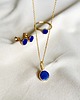 złote naszyjniki Wisiorek/DROPS/złocony/lapis lazuli 2