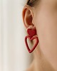 kolczyki z masy plastycznej Wiszące SERCA czerwone 1
