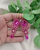 kolczyki soutache Kolczyki soutache na wesele, kolczyki fuksja złote 2