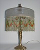 lampy stołowe Lampa stołowa Art Deco, lata 50.  Mosiądz i szkło  Vintage  2x E27 3