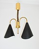 lampy wiszące Lampa wisząca Mid-Century Modern, mosiądz i metal, lata 70., 4