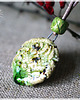 wisiory Zielona kropla - wisior ceramiczny, naszyjnik z duszą 1