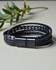 biżuteria męska Męska bransoletka wielorzędowa ekoskóra 3