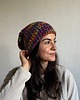 czapki damskie Kolorowa duża czapka beanie z wełną i alpaką 1