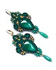 kolczyki soutache Emerald Symphony kolczyki sutasz wieczorowe z malachitem i chryzoprazem 2