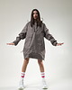 kurtki damskie Kurtka wiatrówkaanorak  longline stone grey 8