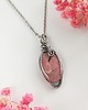 wisiory Naszyjnik Rodonit stal chirurgiczna wisiorek handmade wirewrapping 1
