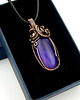 wisiory Wisiorek z fioletowym agatem  wire wrapping 4
