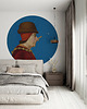 tapety i naklejki ścienne Mural DOTS Mężczyzna z żabką- okrągła dekoracja ścienna 2