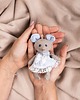 misie i maskotki Myszka Zuzia XS lniana boho maskotka brelok 1