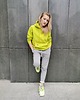 bluza z kapturem damska Limonkowa bluza damska kangurka 1