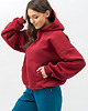 bluza z kapturem damska Bluza z kapturem ciepła ,,DUYGU" bordo 1