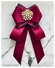 broszki Brosza  / Krawat w kolorze burgund  z perłami  Exclusive 1