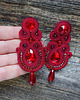 kolczyki soutache Bordowe kolczyki soutache z kryształkami 4