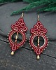 kolczyki soutache Kolczyki sutasz bordowe lekkie wiszące eleganckie koła handmade Paloma 2