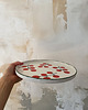patery i talerze Talerz porcelanowy obiadowy w pomidorki z zielonym rantem / 26,5 cm 1