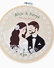 Ślub - inne Personalizowana pamiątka ślubna, haft ślubny/ rocznicowy w tamborku 1