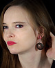 kolczyki wire wrapping Kwiaty - miedziane kolczyki lub klipsy 2