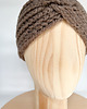 opaski do włosów Brązowa opaska z wełny merino i alpaki 9