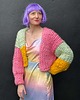 kardigany damskie Kolorowy kardigan 100% MERINO 1