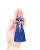 kolczyki wire wrapping Długie kolczyki z lapis lazuli i chwostem 1