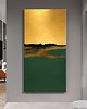 obrazy ELEGANCKA ZIELEŃ - ręcznie malowany obraz na płótnie 80x160cm 2