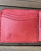 portfele męskie Portfel czerwony ze skóry ręcznie uszyty na bilon. 4