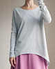 bluzki z długim rękawem damskie Wąski rękaw bluzka Szara 1