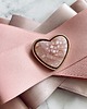 broszki Pudrowa Brosza z sercem z masy kamiennej  NEW 3