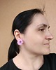 kolczyki z masy plastycznej Kolczyki sakura delikatne kwiaty półprzezroczyste handmade stal 6