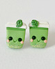 kolczyki z masy plastycznej Zielone Kolczyki Zielona Herbata Matcha 1
