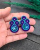 kolczyki soutache Kolczyki sutasz sztyfty morsko fioletowe klasyczne Holly 1